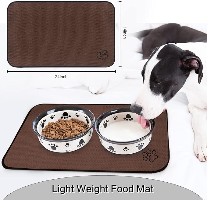 Sinland Microfiber Pet Bowl Food Mat Dish Drying Mat - Image 2