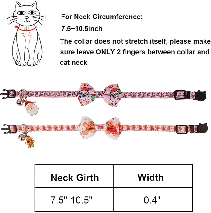 ADOGGYGO Pink Christmas Cat Collar - Image 5