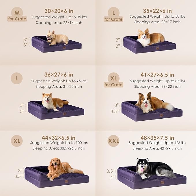 EHEYCIGA Memory Foam Dog Bed Large Size Dogs, Orthopedic Dog Bed Large - Image 2