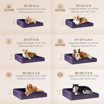 EHEYCIGA Memory Foam Dog Bed Large Size Dogs, Orthopedic Dog Bed Large - Image 2