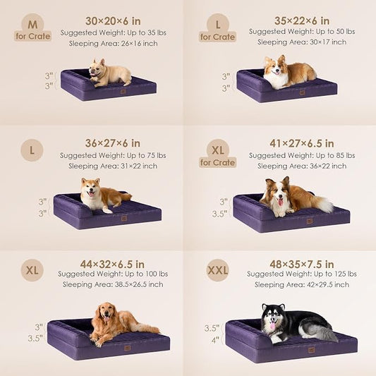EHEYCIGA Memory Foam Dog Bed Large Size Dogs, Orthopedic Dog Bed Large - Image 2
