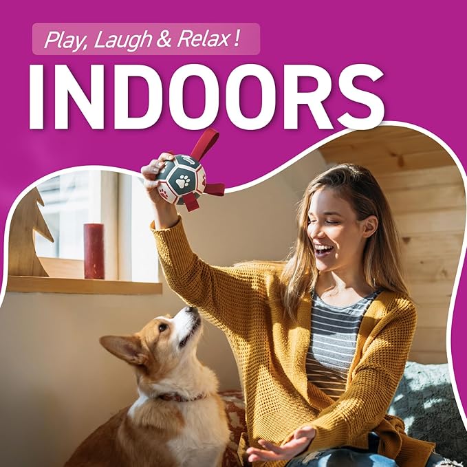 QDAN Small Dog Toys, Outdoor Indoor Toys to Keep Them Busy, Soccer Ball - Image 4
