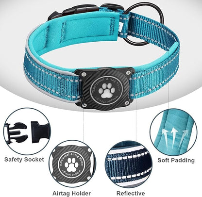 Airtag Dog Collar with Waterproof Air Tag Holder, Luminous Reflective, Soft - Image 4