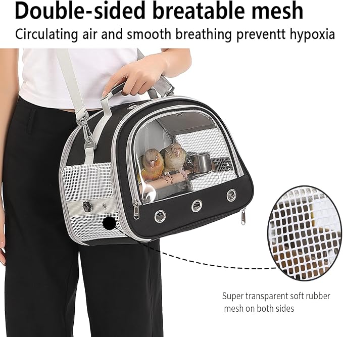 Bird Carrier, Bird Cage Parakeet Parrot Budgie Carrier Backpack - Image 9