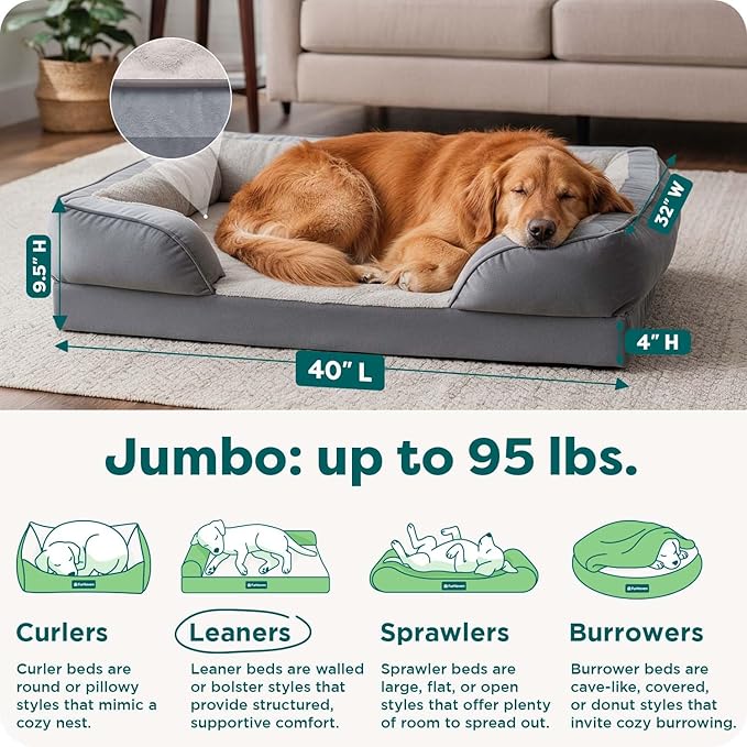 Furhaven Orthopedic Dog Bed for Large Dogs w/ Removable Bolsters & Washable - Image 3