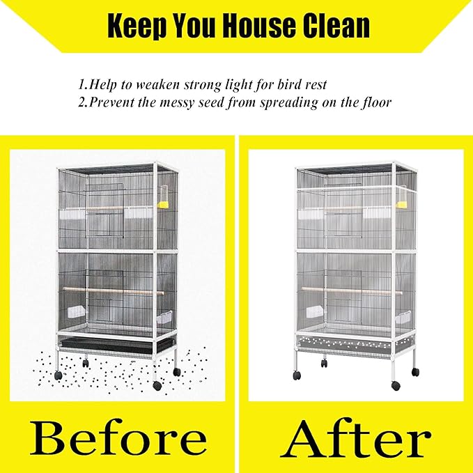 Bird Cage Seed Catcher Large Bird Cage Cover 118 * 31 inches Adjustable Net - Image 5
