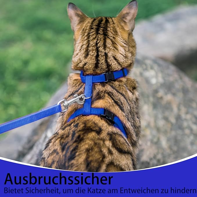 PUPTECK Adjustable Cat Harness and Leash Set Escape Proof Kitten Strap Collar - Image 6