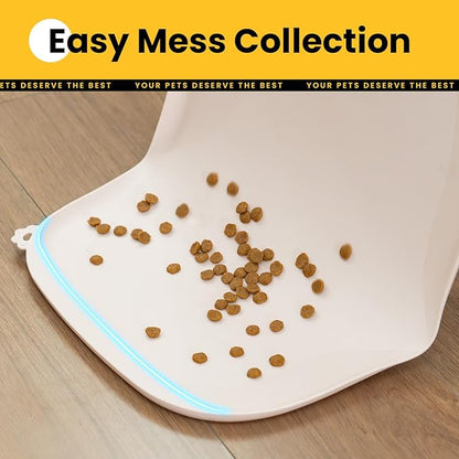 Silicone Dog Food Mat with Side Pocket & Hook Hole, Soft Raised Edges, Easy - Image 2