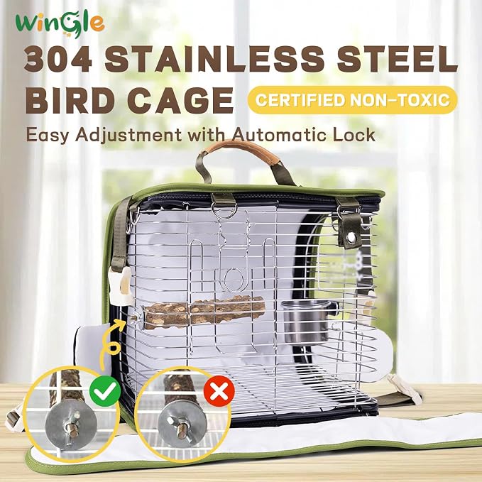 Bird Carrier Travel Cage 12in Small Bird Cage 4 in 1 Bird Backpack - Image 3