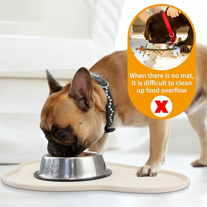 Ptlom Silicone Pet Placemat for Dogs and Cats, Non-Slip Waterproof Dog Feeding - Image 3