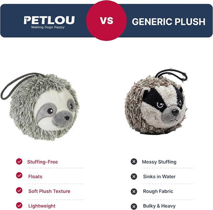 Pet Lou 4 Inch EZ Squeaky Sloth Ball Dog Plush Toy, Stuffing-Free Soft Plush - Image 7