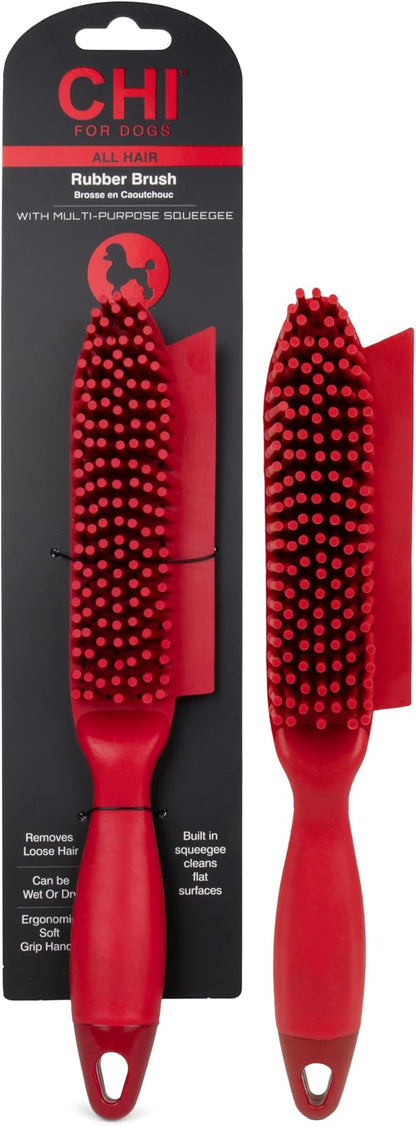 CHI for Dogs Rubber Fur Accumulator Brush, Dog Grooming Tool for Removing Loose by FaroukSystemsInc