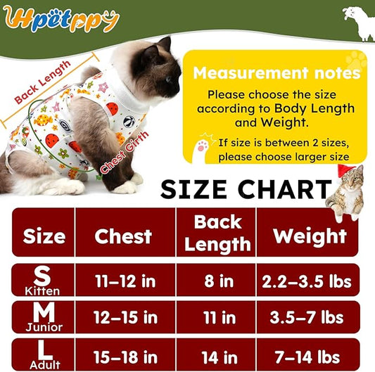 Cat Recovery Suit for Spay Abdominal Wounds, Breathable Cat Onesie for Cats - Image 2