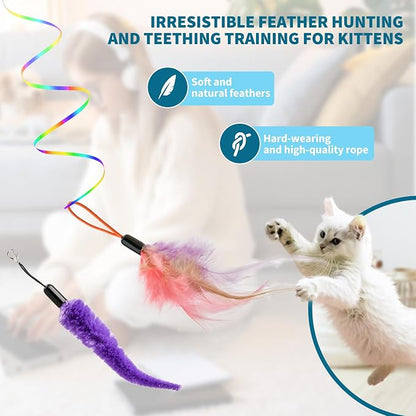 Interactive Cat Toys for Indoor Cats, Automatic String Feather Wand Teaser - Image 3