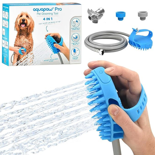Aquapaw Dog Bath Brush Pro & Dog Shower Attachment by Aquapaw