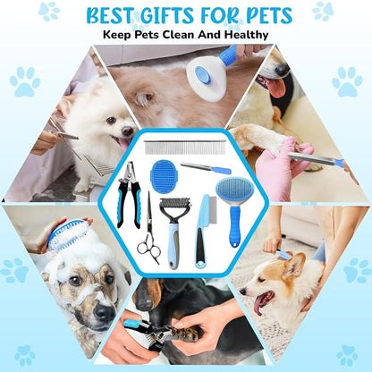 Dog Brush & Grooming Kit – 9-Piece Pet Brush & Deshedding Set - Image 8