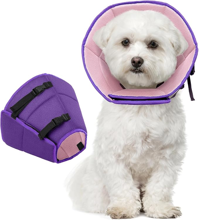 Dog Cone Collar After Surgery for Medium Dogs, Adjustable Soft Recovery Cone by LETSQK