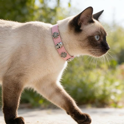EXPAWLORER Cat Collar for Girl Boy Cats- Adjustable Leather Pet Collar - Image 7