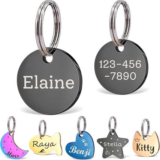 Anavia Small Size Dog Cat ID Tags, Small/XS Personalized Color Plated Stainless by Anavia
