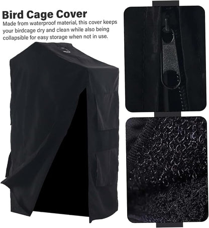 Bird Cage Cover Foldable Waterproof Black Bird Cage Cover Windproof Washable - Image 4