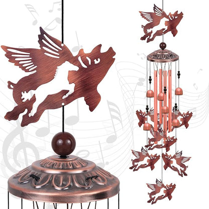 Flying Pig Wind Chimes, Gifts for Mom & Grandma & Woman & Family & Neighbor by Solawindchime