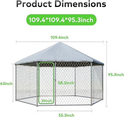 9.1x9.1 FT Outdoor Dog Kennel Heavy Duty Dog Enclosure - Image 6