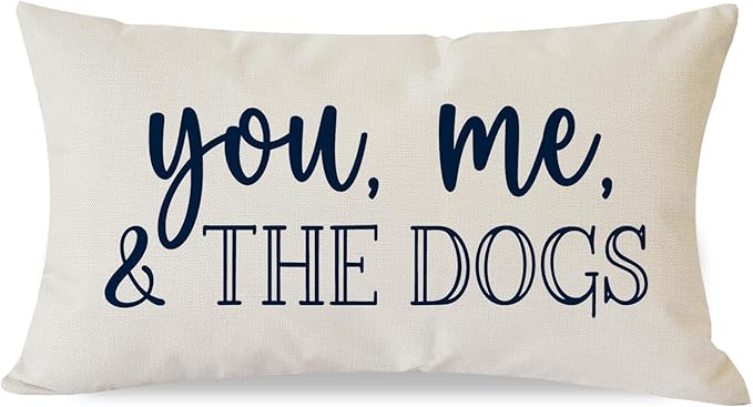 PANDICORN You Me & The Dogs Lumbar Throw Pillow Covers 12x20 Inch Outdoor by PANDICORN