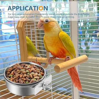2Pcs Stainless Steel Bird Feeding Bowls, Small Bird Feeding Cup, Stainless - Image 5