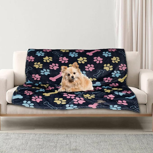 Dog Blankets for Large Dogs, Fuzzy Soft Pet Mat Throw Cover for Kennel Crate Bed by Gowyeg