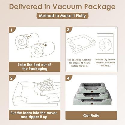 EHEYCIGA Orthopedic Dog Beds for Large Dogs, Waterproof Memory Foam Large Pet - Image 6