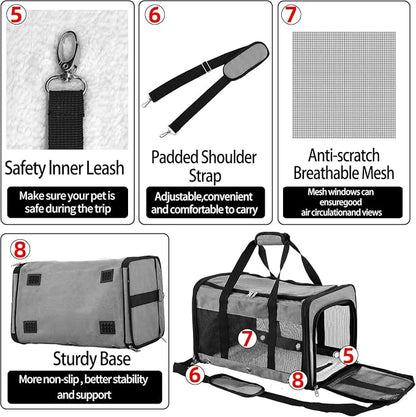 Soft Sided Cat/Dog Carrier，Collapsible Mesh Pets Travel Carriers - Image 5