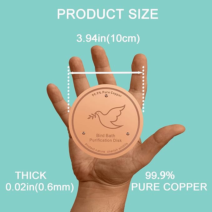 3Pack Bird Bath Copper Purification Disk | 0.6mm Reinforced 99.9% Pure Copper | - Image 2