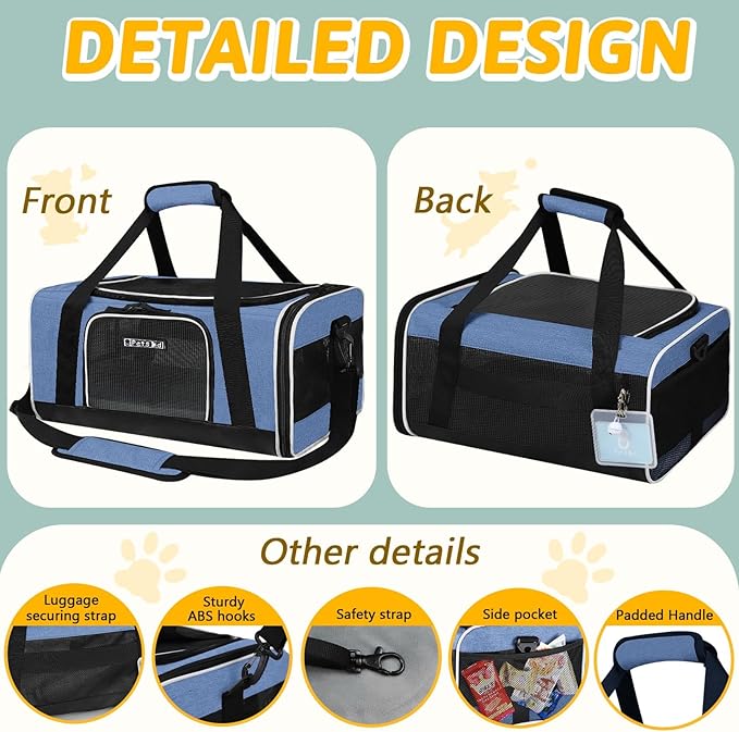Petskd Pet Carrier 17x11x9.5 Alaska Airline Approved, Pet Travel Carrier Bag - Image 8