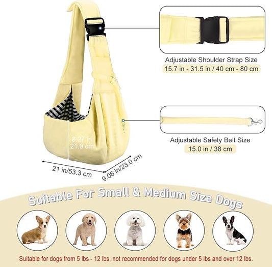 PETLOFT Reversible Dog Cat Sling Carrier, Small Dog Carrier, Adjustable Dog - Image 2