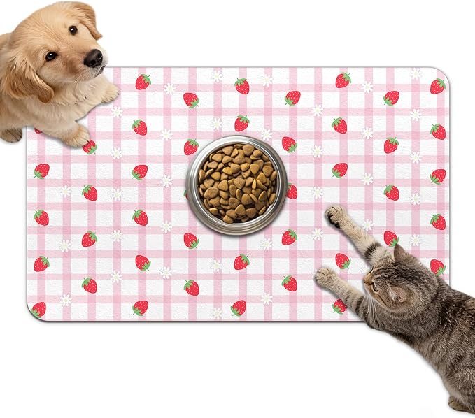 Dog Food Mat for Bowls, Absorbent Quick Dry Dog Cat Mats for Food and Water by Unknown