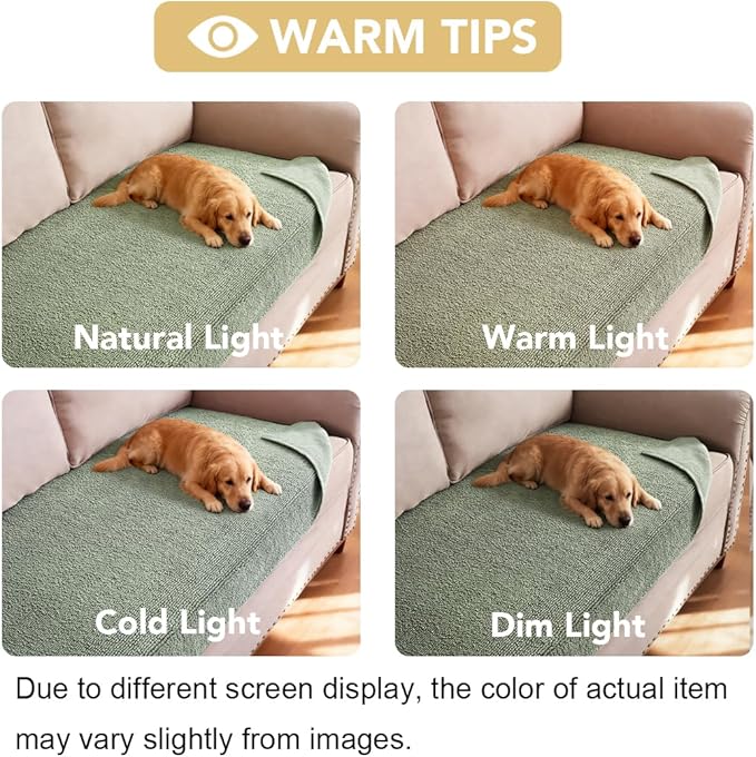 H.VERSAILTEX Non Slip Pet Couch Cover Chenille Dog Bed Protector Thick Soft - Image 7