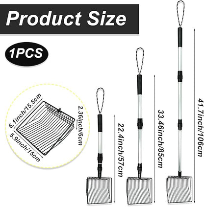 Chicken Poop Scooper 3 in 1 Adjustable Long Handle Litter Metal Scoop Heavy - Image 2