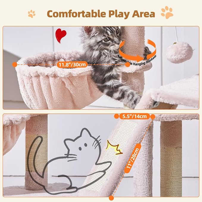 Taoqimiao Cat Tree, 38.5-Inch Cat Tower - Image 4