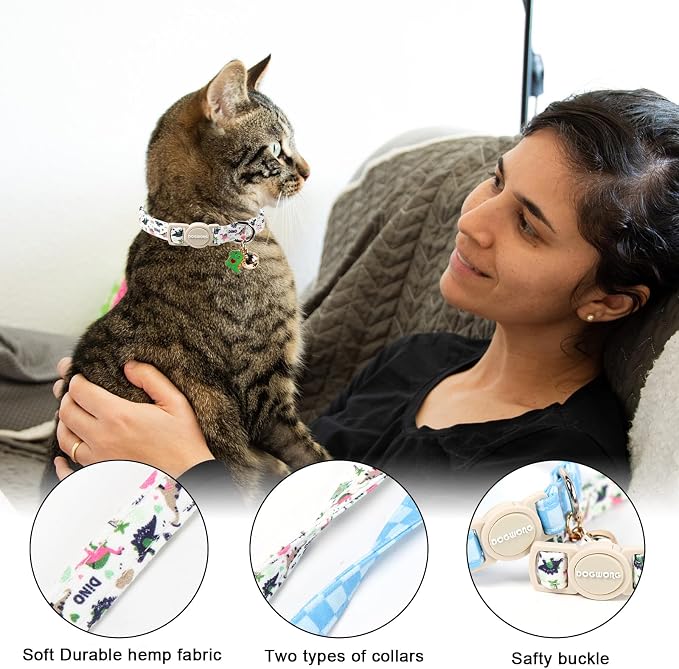 2 Pack Dinosaur Cat Collars Breakaway - Image 2