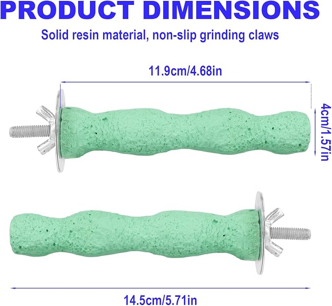 2pcs Bird Beak Grinding Stone, Resin Anti-Slip Beak Grinder Stone Perches Bird - Image 2