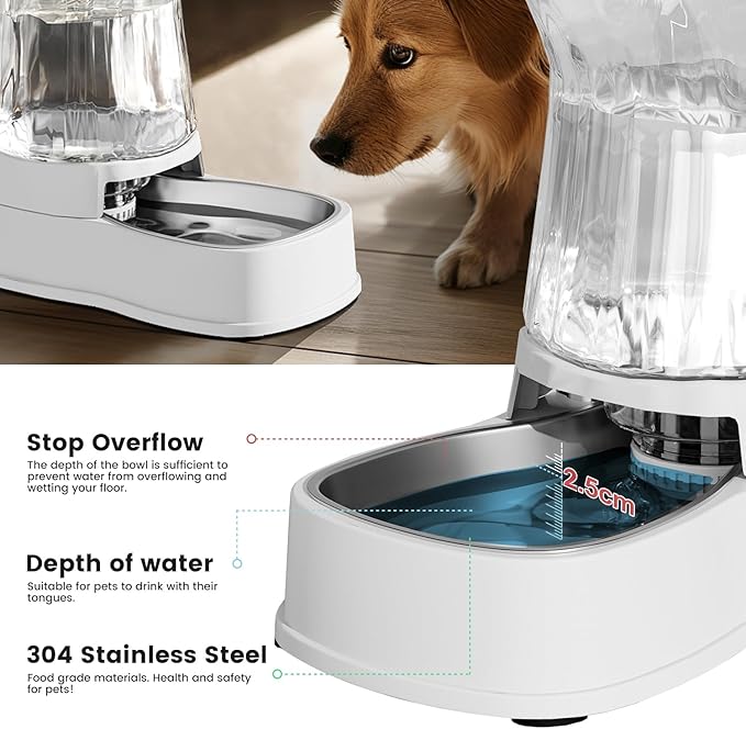 Gardner Pet Automatic Dog Water Dispenser Gravity Stainless Steel Water Waterer - Image 5