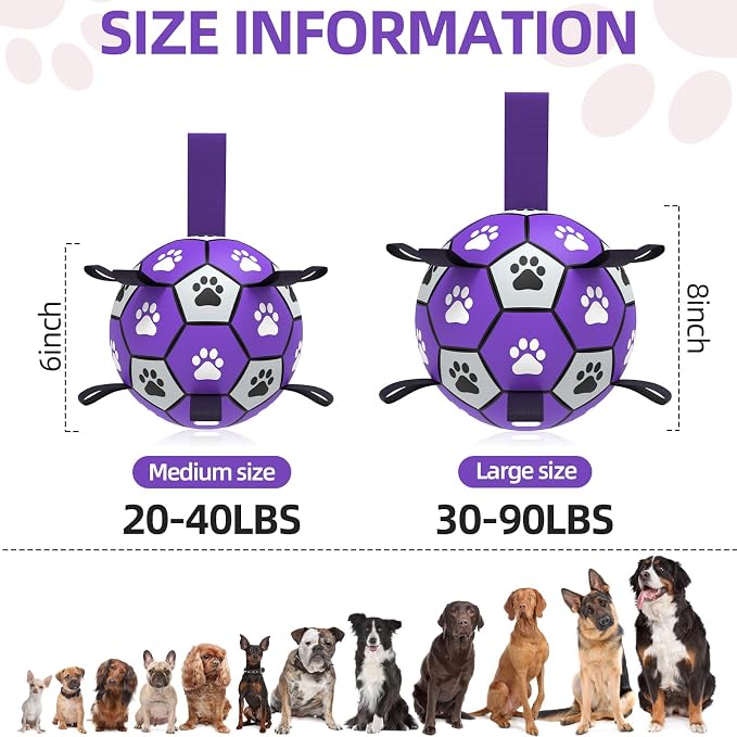 QDAN Dog Toys Soccer Ball with Straps - Image 7