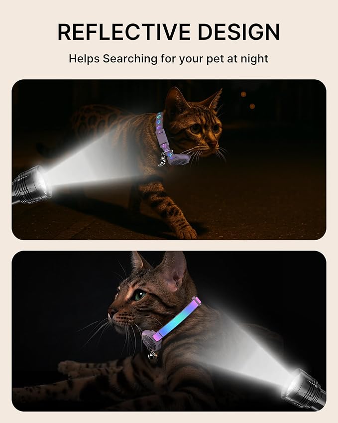 Cat Collar with Airtag Holder, 2 Pack Waterproof Breakaway Kitten Collar - Image 5