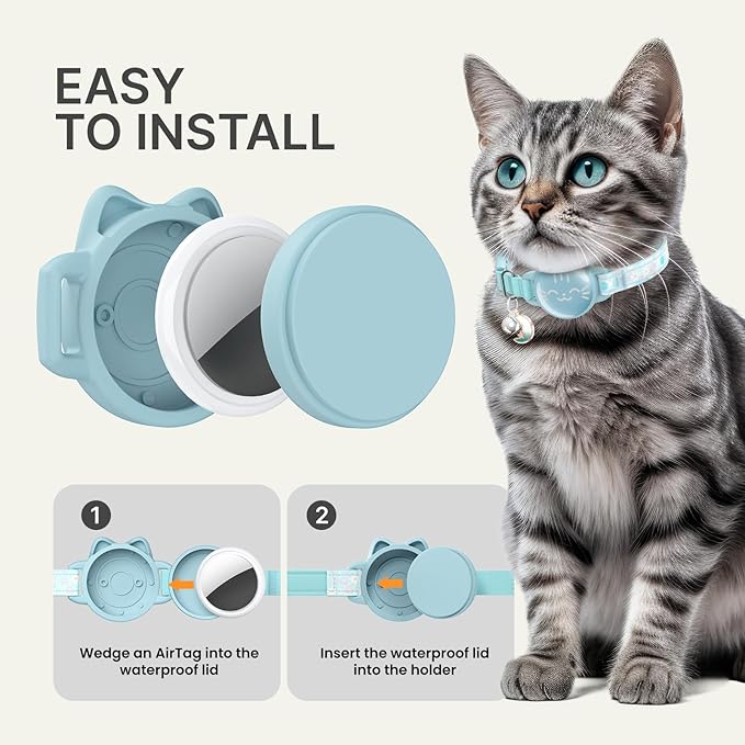 Waterproof Airtag Cat Collar, Breakaway Cat Airtag Collar - Image 4