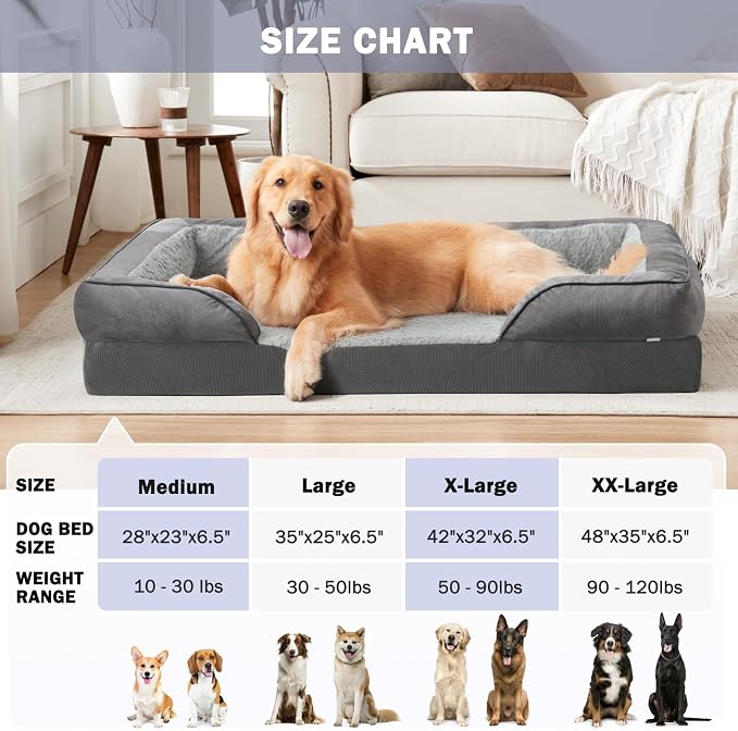 INVENHO Orthopedic Dog Beds Large Sized, XL Washable Dog Sofa - Image 7