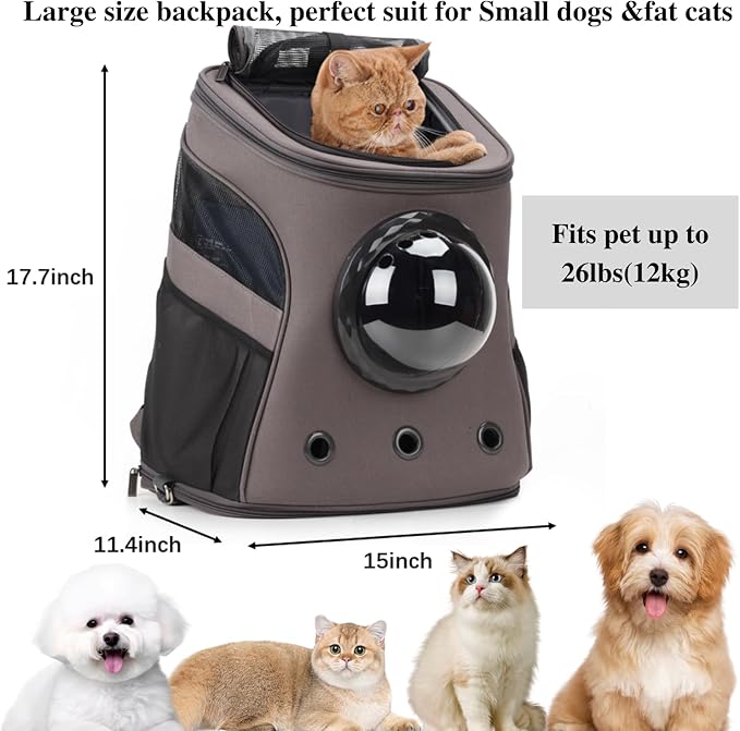 LOLLIMEOW Large Pet Carrier Backpack, Bubble Backpack Carrier - Image 2