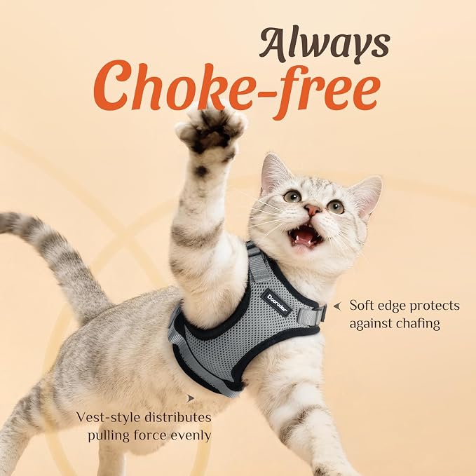 Dooradar Cat Harness and Leash Set, Escape Proof Safe Adjustable Kitten Vest - Image 2