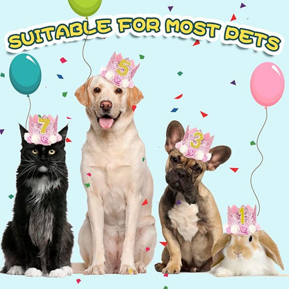 Pet Crown Dog Birthday Hat Reusable Birthday Party Crown Girl Cat Doggie - Image 5