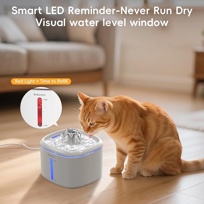 Cat Water Fountain, 2.5L/84oz Pet Cat Fountain – Ultra Quiet Upgraded Automatic - Image 4