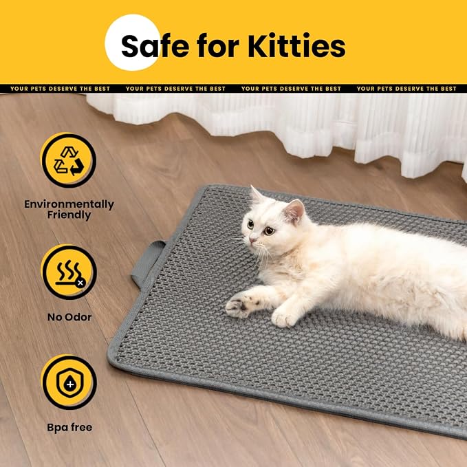 Cat Litter Mat, Upgrade Super Waterproof Back Layer Litter Box Mat, Non Slip - Image 6